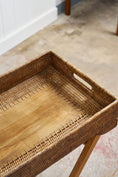 Load image into Gallery viewer, Woven Cane Butler’s Tray / Occasional Table (SHORTER)
