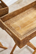 Load image into Gallery viewer, Woven Cane Butler’s Tray / Occasional Table (SHORTER)
