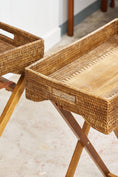 Load image into Gallery viewer, Woven Cane Butler’s Tray / Occasional Table (SHORTER)
