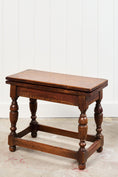 Load image into Gallery viewer, Small Oak English Stool with Flip-Top Table
