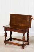 Load image into Gallery viewer, Small Oak English Stool with Flip-Top Table
