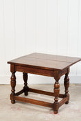 Load image into Gallery viewer, Small Oak English Stool with Flip-Top Table
