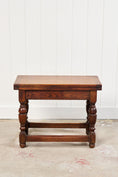 Load image into Gallery viewer, Small Oak English Stool with Flip-Top Table
