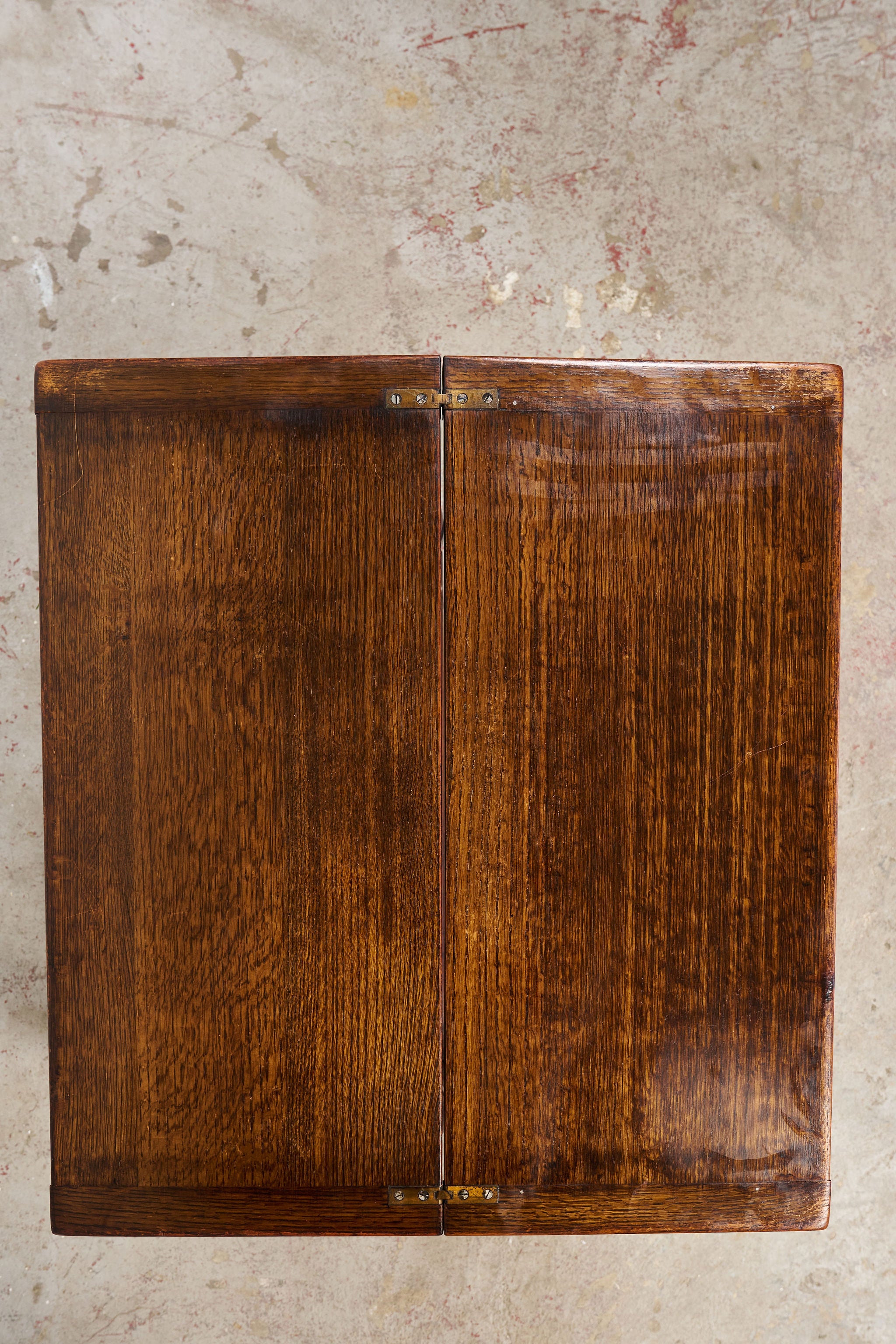 Small Oak English Stool with Flip-Top Table