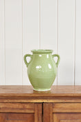 Load image into Gallery viewer, Large Antique Light Green Glazed Confit Jar
