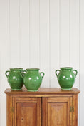 Load image into Gallery viewer, Large Antique Rich Green Glazed Confit Jar
