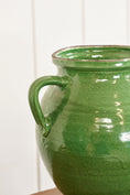 Load image into Gallery viewer, Large Antique Rich Green Glazed Confit Jar
