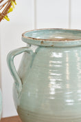 Load image into Gallery viewer, Large Antique Pale Blue Glazed Confit Jar
