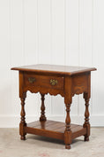 Load image into Gallery viewer, Yorkshire Two-Tier Oak Side Table with Scalloped Apron
