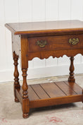 Load image into Gallery viewer, Yorkshire Two-Tier Oak Side Table with Scalloped Apron
