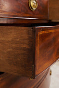 Load image into Gallery viewer, 19th Century English Bowfront Chest with Urn Motif Oval Hardware
