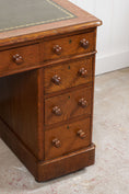 Load image into Gallery viewer, Petite 19th Century Oak Desk With Green Leather Top
