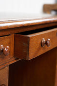 Load image into Gallery viewer, Petite 19th Century Oak Desk With Green Leather Top
