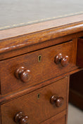 Load image into Gallery viewer, Petite 19th Century Oak Desk With Green Leather Top
