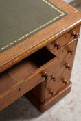 Load image into Gallery viewer, Petite 19th Century Oak Desk With Green Leather Top
