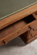 Load image into Gallery viewer, Petite 19th Century Oak Desk With Green Leather Top
