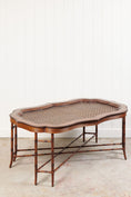 Load image into Gallery viewer, Vintage Maitland-Smith Large Tray Top Coffee Table | Faux Bamboo, Rattan + Leather
