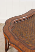 Load image into Gallery viewer, Vintage Maitland-Smith Large Tray Top Coffee Table | Faux Bamboo, Rattan + Leather
