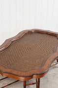 Load image into Gallery viewer, Vintage Maitland-Smith Large Tray Top Coffee Table | Faux Bamboo, Rattan + Leather
