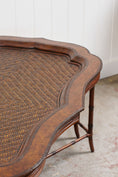 Load image into Gallery viewer, Vintage Maitland-Smith Large Tray Top Coffee Table | Faux Bamboo, Rattan + Leather
