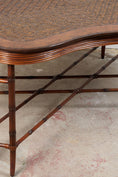 Load image into Gallery viewer, Vintage Maitland-Smith Large Tray Top Coffee Table | Faux Bamboo, Rattan + Leather
