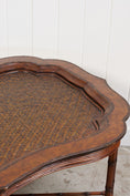 Load image into Gallery viewer, Vintage Maitland-Smith Large Tray Top Coffee Table | Faux Bamboo, Rattan + Leather
