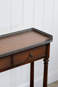 Load image into Gallery viewer, Theodore Alexander Louis XVI Style Console with Bronze Galleries and Leather Top
