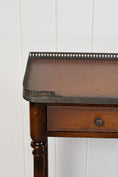 Load image into Gallery viewer, Theodore Alexander Louis XVI Style Console with Bronze Galleries and Leather Top
