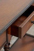 Load image into Gallery viewer, Theodore Alexander Louis XVI Style Console with Bronze Galleries and Leather Top
