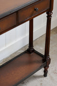 Load image into Gallery viewer, Theodore Alexander Louis XVI Style Console with Bronze Galleries and Leather Top
