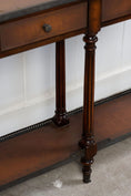 Load image into Gallery viewer, Theodore Alexander Louis XVI Style Console with Bronze Galleries and Leather Top
