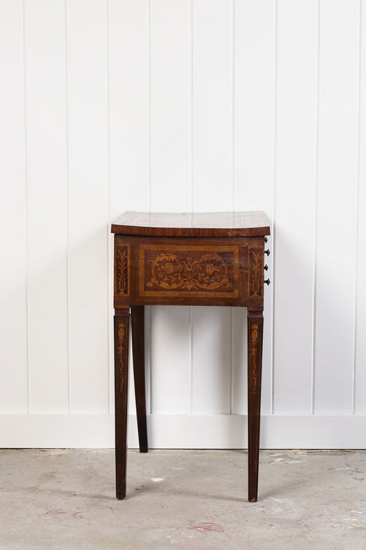 Italian Neoclassical Marquetry Inlaid Mahogany Console or Side Table