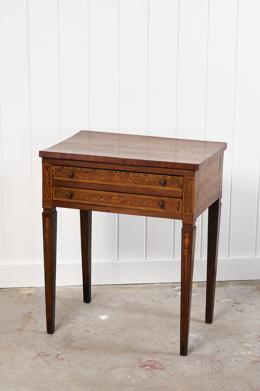 Italian Neoclassical Marquetry Inlaid Mahogany Console or Side Table