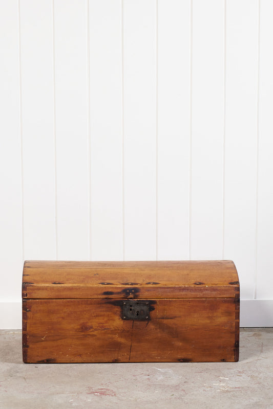 Antique English Trunk with Rounded Top