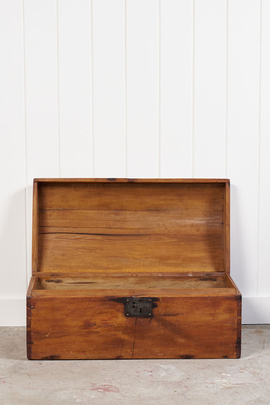 Antique English Trunk with Rounded Top