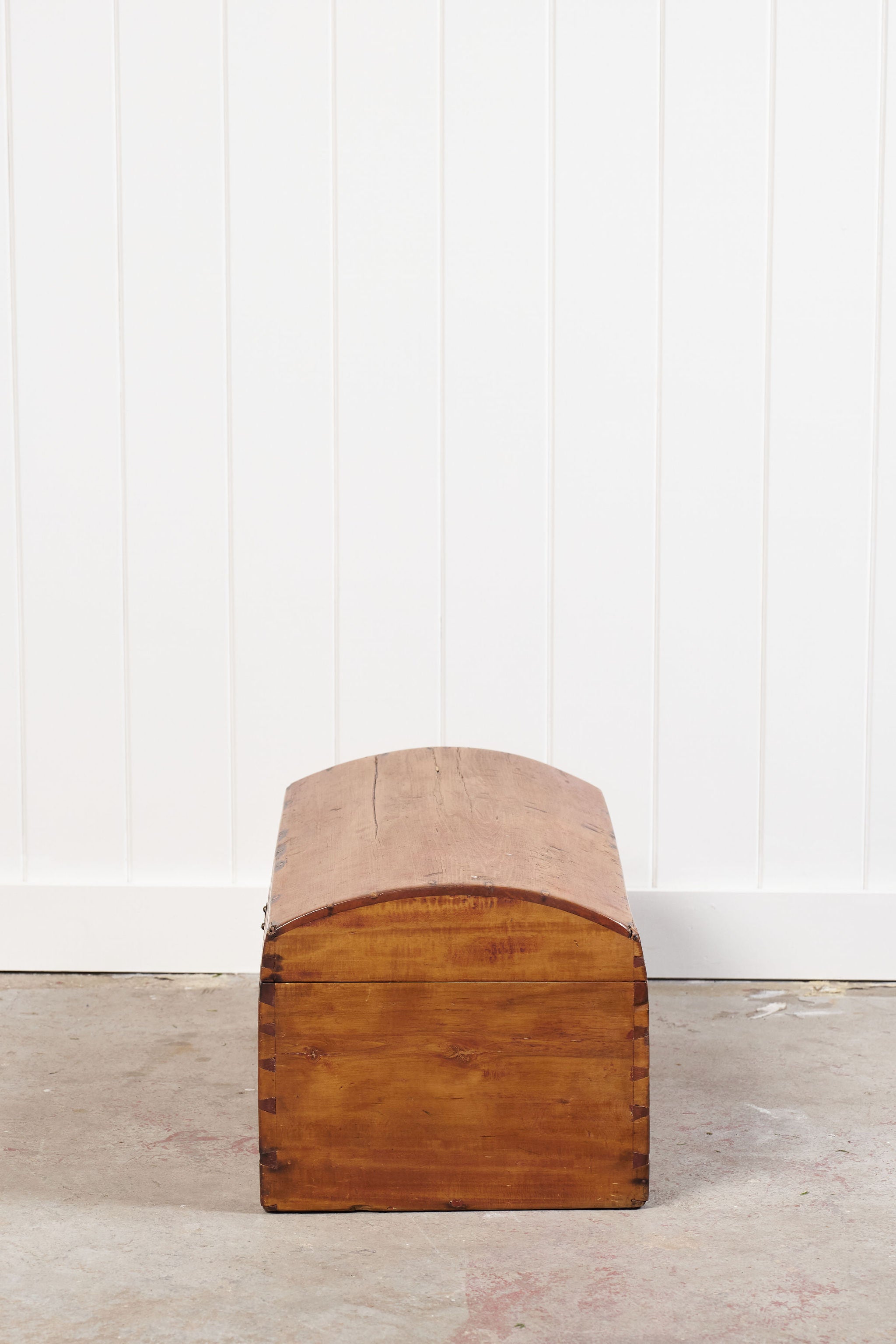 Antique English Trunk with Rounded Top