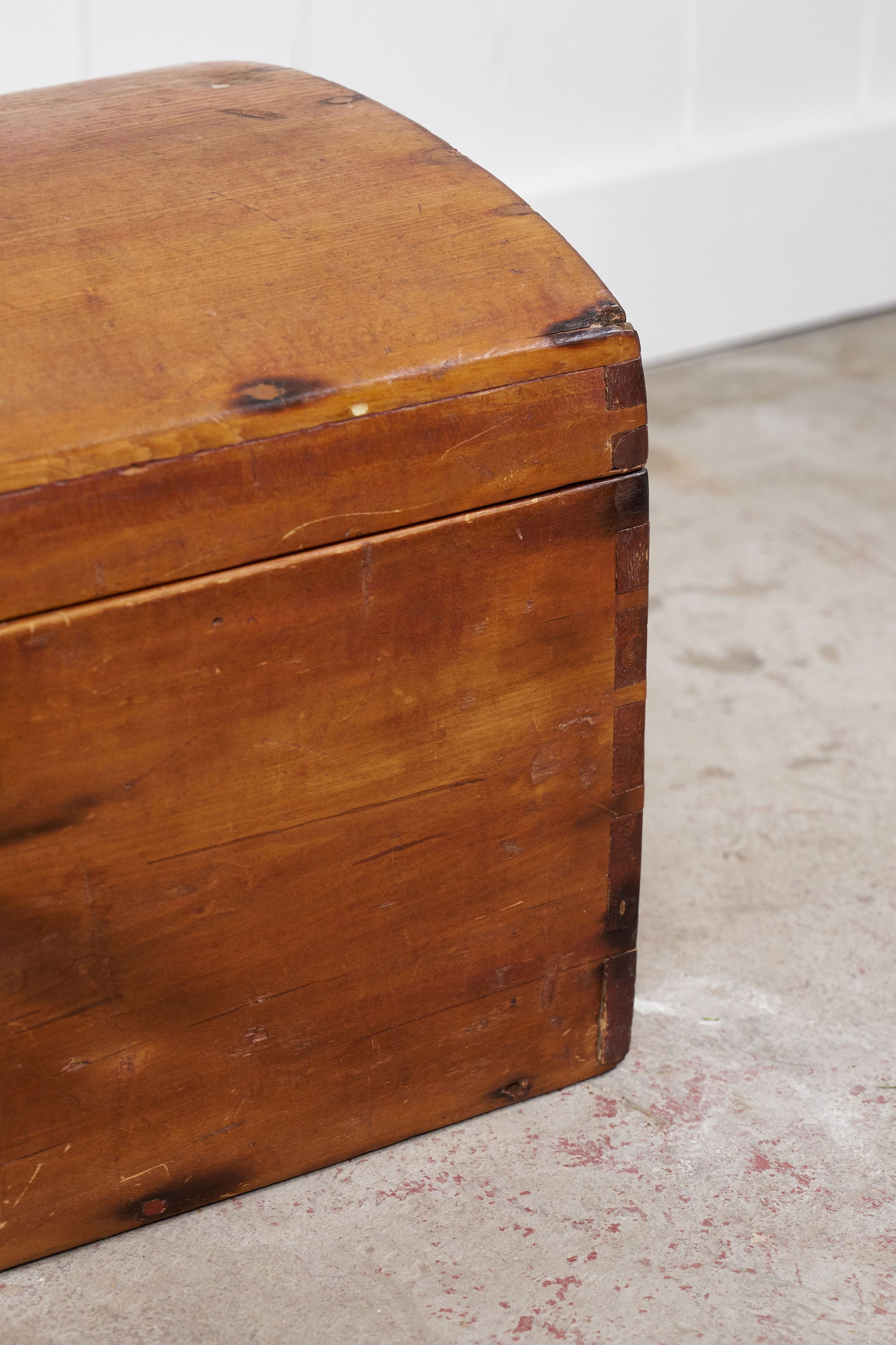 Antique English Trunk with Rounded Top