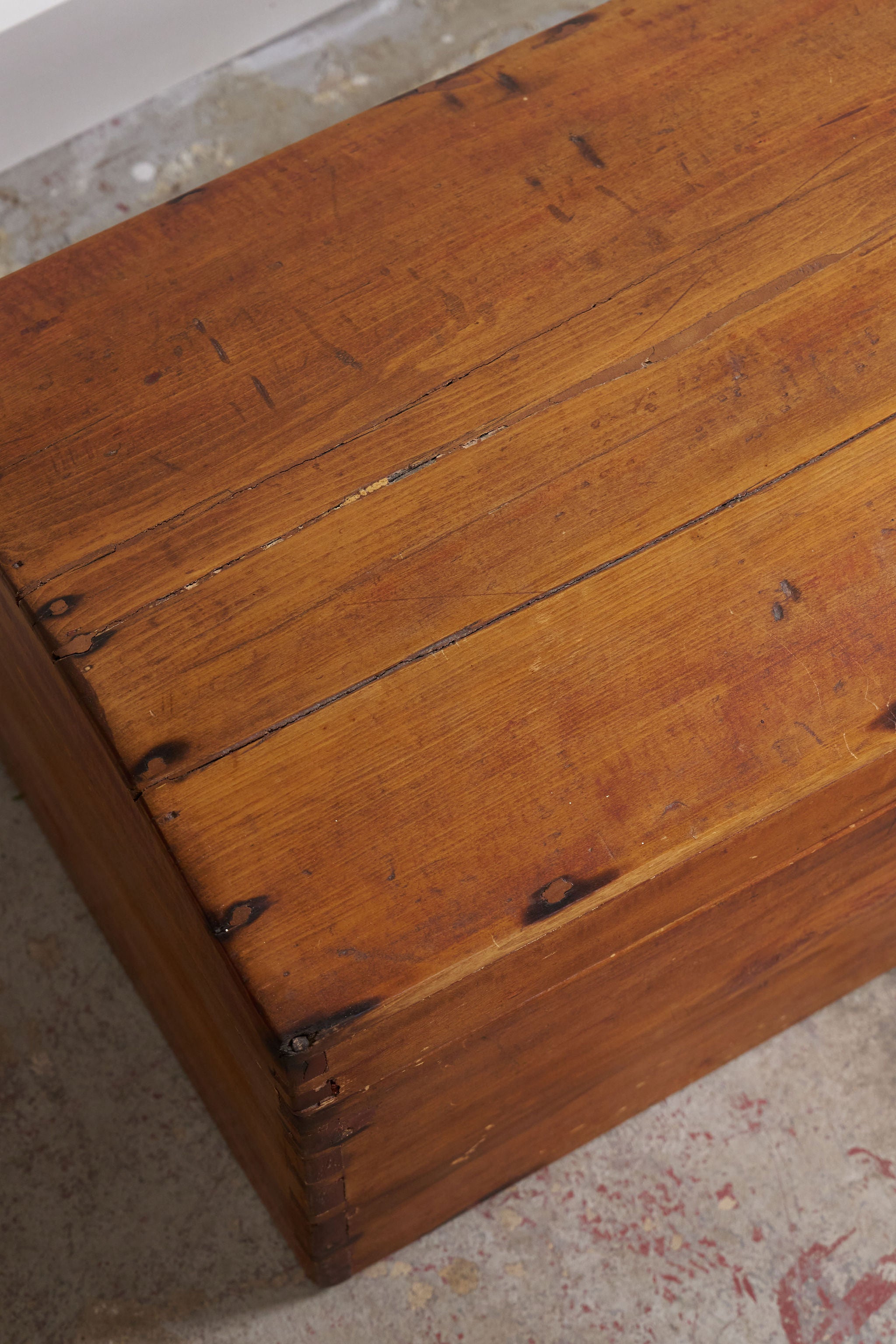 Antique English Trunk with Rounded Top