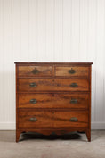 Load image into Gallery viewer, 19th Century English Inlaid Walnut 2-Over-3 Drawer Chest with Unique Apron
