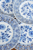 Load image into Gallery viewer, SET of 6 Meissen Teichert Reticulated Meissen Blue Onion Plates (c. 1883)

