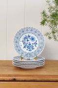 Load image into Gallery viewer, SET of 6 Meissen Teichert Reticulated Meissen Blue Onion Plates (c. 1883)
