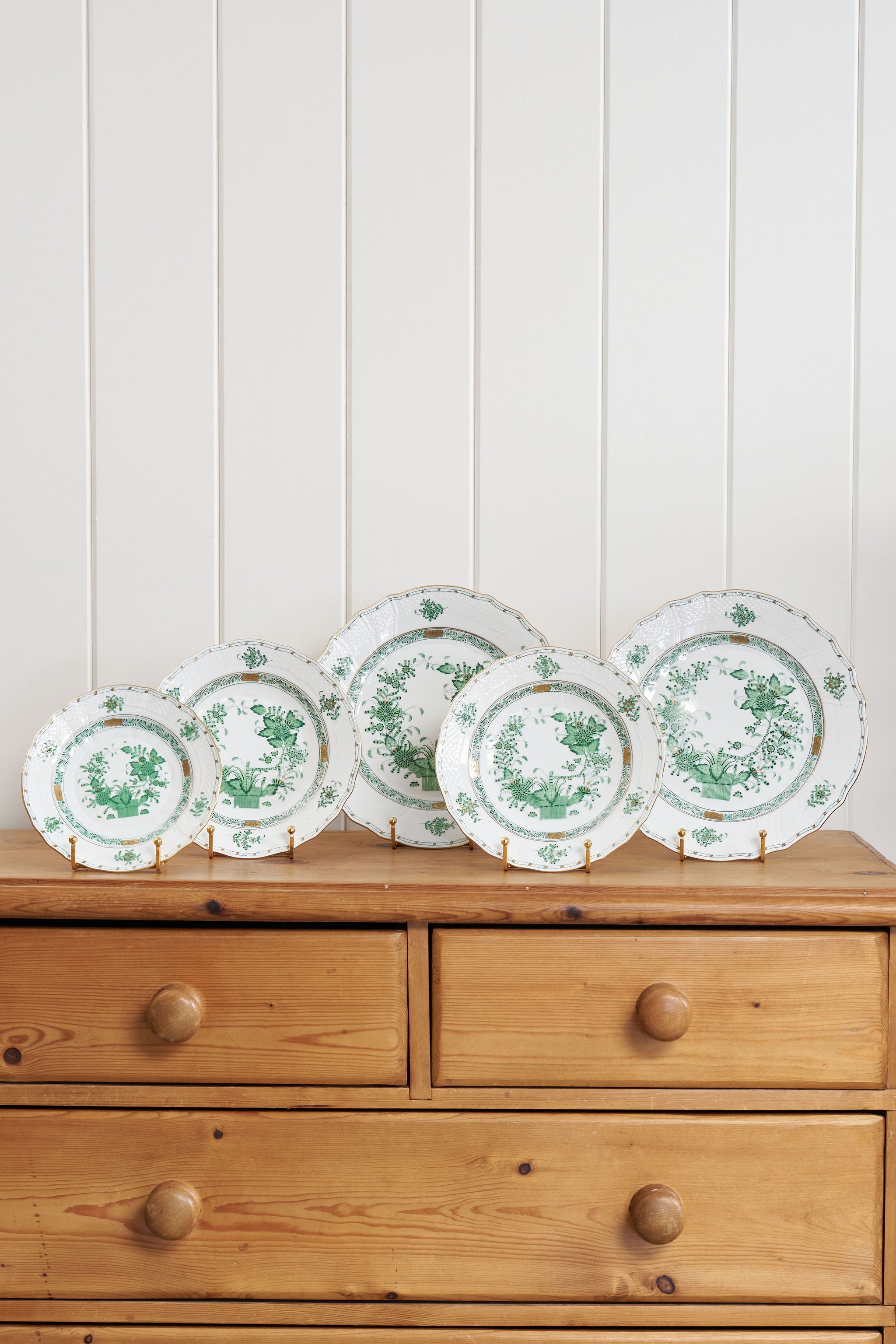 Herend Green Indian Basket 8” Salad Plate
