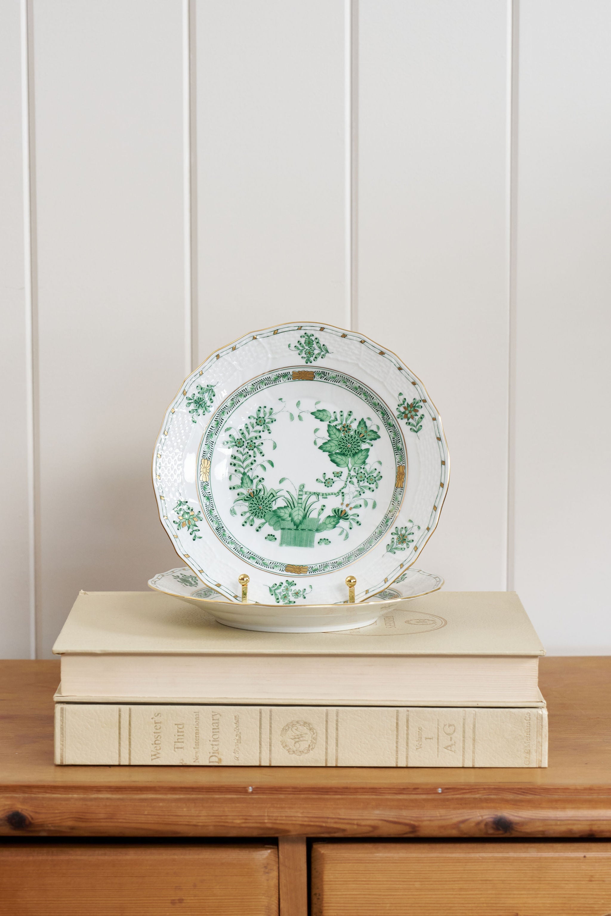 Herend Green Indian Basket 8” Salad Plate