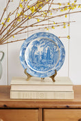Load image into Gallery viewer, Davenport Blue Transfer ‘ Chinoiserie Ruins’ Pale Blue Plate (c. 1825)
