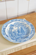 Load image into Gallery viewer, Davenport Blue Transfer ‘ Chinoiserie Ruins’ Pale Blue Plate (c. 1825)
