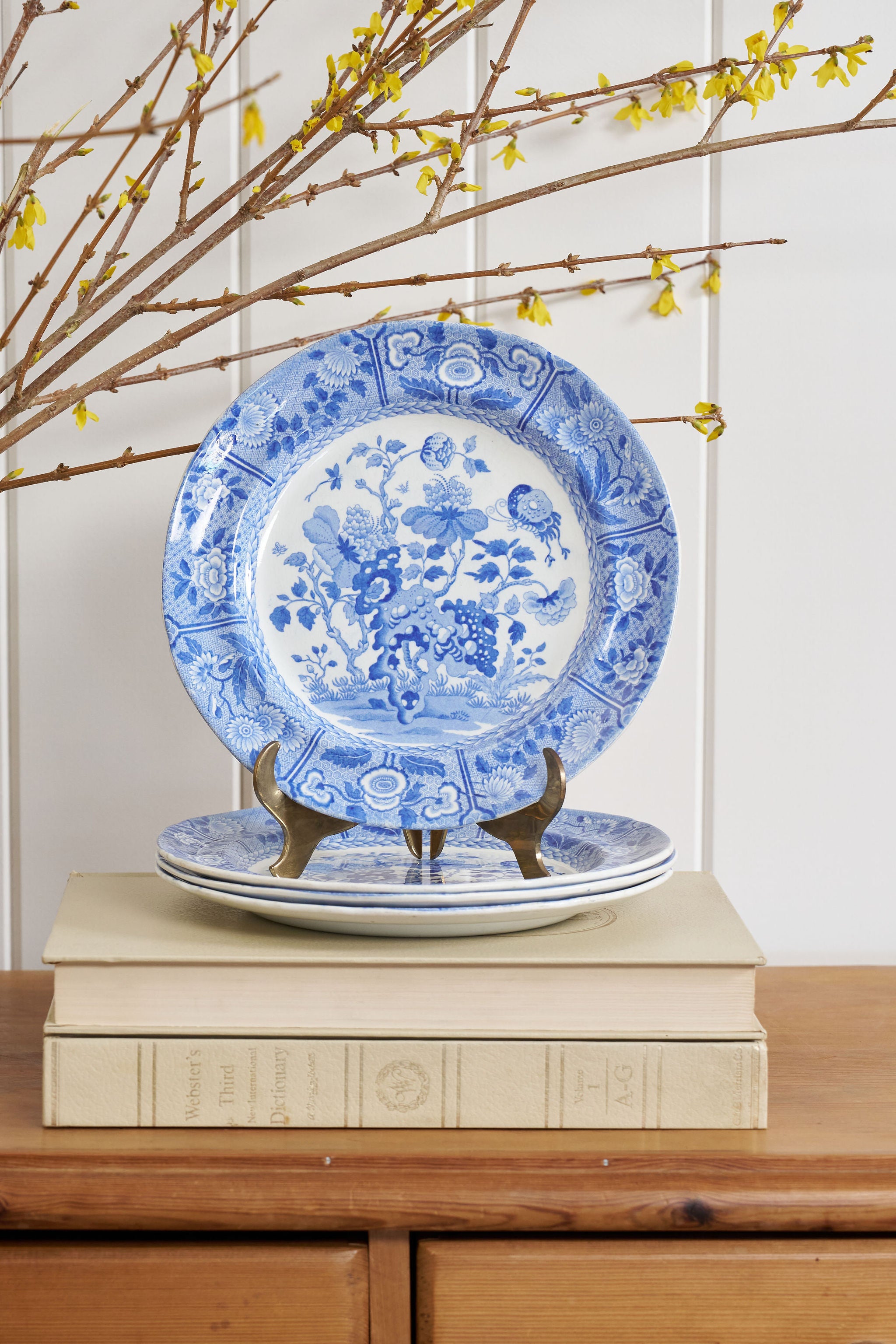 SET of 4 | Spode Blue + White India Plates (c. 1784)