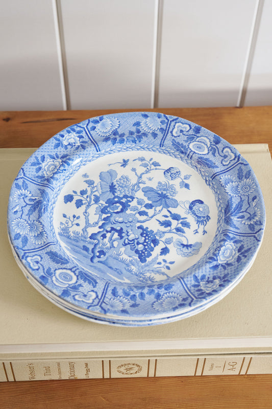 SET of 4 | Spode Blue + White India Plates (c. 1784)