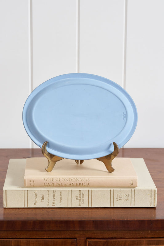 Vintage Wedgwood Blue Jasperware Oval Plaque / Large Dish