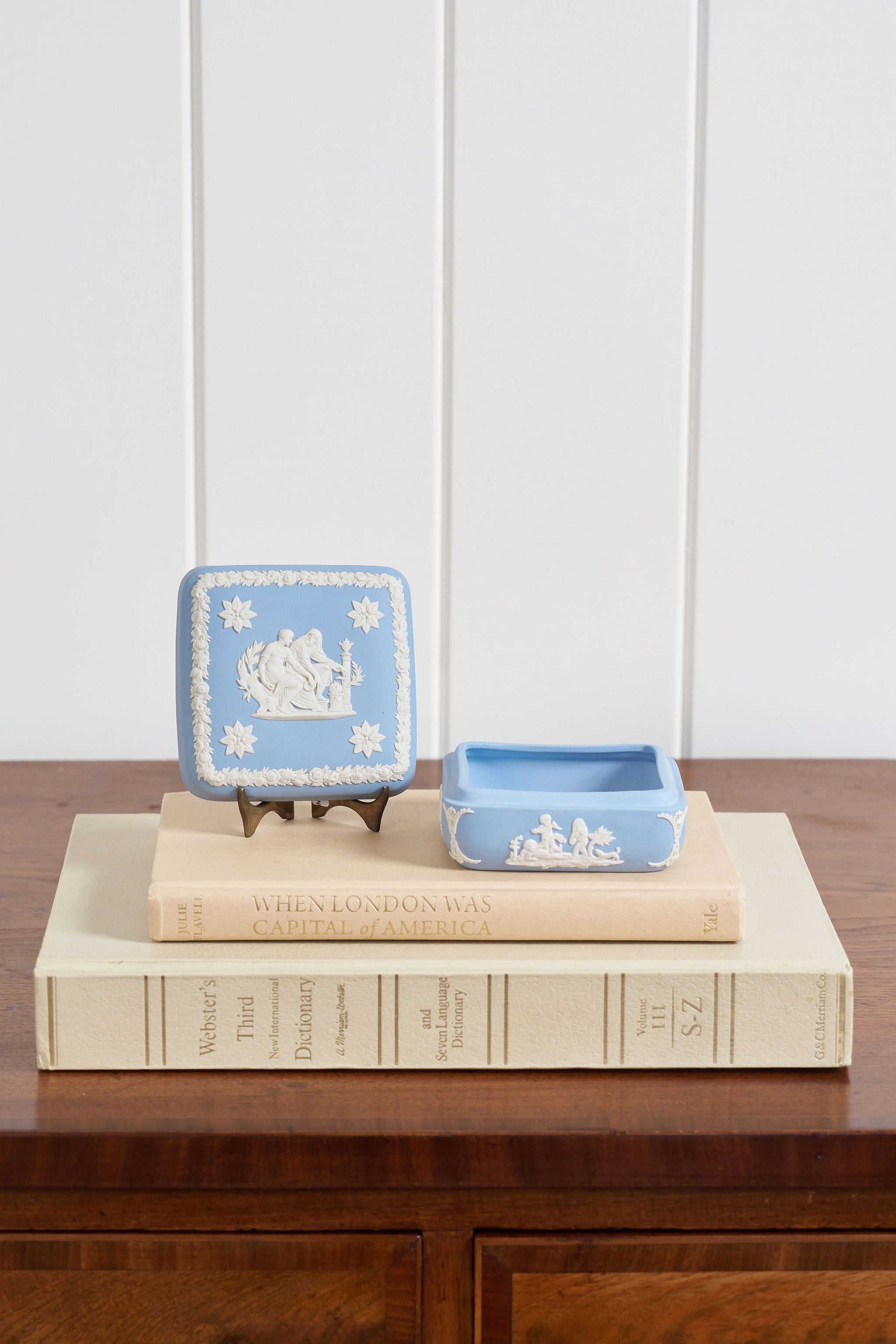 Wedgwood Blue Jasperware Square Trinket Box