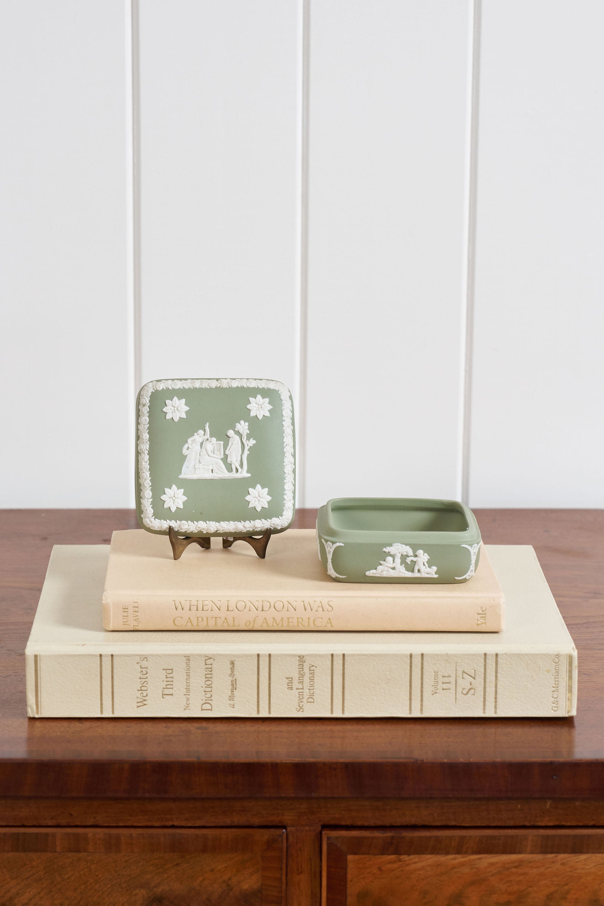 Wedgwood Sage Green Jasperware Square Box